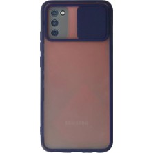 Newface Samsung Galaxy A03S Kılıf Palm Buzlu Kamera Sürgülü Silikon - Lacivert