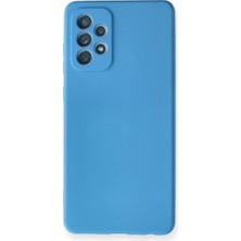 Newface Samsung Galaxy A72 Kılıf Nano Içi Kadife Silikon - Mavi