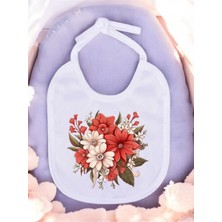 Lili Hediyelik Çiçek Demeti Baskılı 2 Adet Bebek Mama Önlüğü