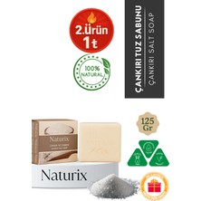 Naturix Çankırı Tuz Sabunu 125 gr | Arındırıcı, Gözenek Sıkılaştırıcı ve Ferahlatıcı Cilt Bakımı Sabunu