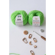 Hobi Dünyası Evim 2 Adet Gazzal Baby Cotton Yazlık Projeler Için Hafif ve Konforlu Pamuk Iplik Amigurumi Bandana Ipi Bere Punch Panç Nakış Ipi- Renk: 3427XL