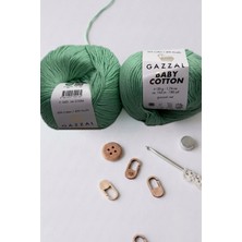 Hobi Dünyası Evim 2 Adet Gazzal Baby Cotton Yazlık Projeler Için Hafif ve Konforlu Pamuk Iplik Amigurumi Bandana Ipi Bere Punch Panç Nakış Ipi- Renk: 3425