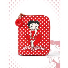 My Balli Store Kırmızı Puantiyeli Betty Boop Figürlü Cüzdan - Fermuarlı Küçük Boy Çanta Aksesuarı