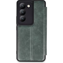 Newface Vivo V30 Lite 4g Kılıf Flip Cover - Koyu Yeşil