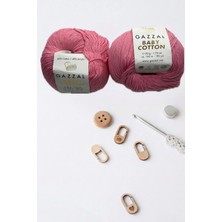 Hobi Dünyası Evim 2 Adet Gazzal Baby Cotton Yazlık Projeler Için Hafif ve Konforlu Pamuk Iplik Amigurumi Bandana Ipi Bere Punch Panç Nakış Ipi- Renk: 3468