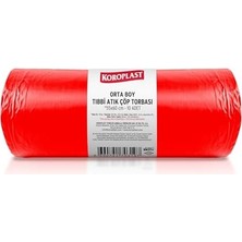Fantastik Store Büzgülü Tıbbi Atık Poşeti Orta Boy 55X60 Cm, 10X10&APOS;LU Sızdırmaz Yırtılmaz Profesyonel Çöp Poşeti, Geri Dönüştürülebilir Kolay Bağlanır Tıbbi Atık Torbası, Hastane, Klinik Büzgülü Çöp Poşeti