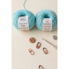 Hobi Dünyası Evim 2 Adet Gazzal Baby Cotton Yazlık Projeler Için Hafif ve Konforlu Pamuk Iplik Amigurumi Bandana Ipi Bere Punch Panç Nakış Ipi- Renk: 3451XL