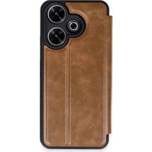 Newface Xiaomi Redmi 13 4g Kılıf Flip Cover - Taba