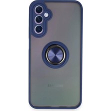 Newface Samsung Galaxy A24 4g Kılıf Montreal Yüzüklü Silikon Kapak - Lacivert