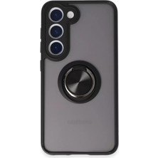 Newface Samsung Galaxy S23 Kılıf Montreal Yüzüklü Silikon Kapak - Siyah