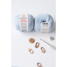 Hobi Dünyası Evim 2 Adet Gazzal Baby Cotton Yazlık Projeler Için Hafif ve Konforlu Pamuk Iplik Amigurumi Bandana Ipi Bere Punch Panç Nakış Ipi- Renk: 3429