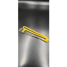 Onurlu Tesbihane 925 Ayar Gümüş Püsküllü Sıkma Kehribar Tespih – 8X12,5 mm