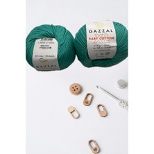Hobi Dünyası Evim 2 Adet Gazzal Baby Cotton Yazlık Projeler Için Hafif ve Konforlu Pamuk Iplik Amigurumi Bandana Ipi Bere Punch Panç Nakış Ipi- Renk: 3426XL