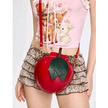 My Balli Store Kırmızı Elma Görünümlü Çapraz Askılı Çanta - Sıradışı ve Şık Tasarım Çanta