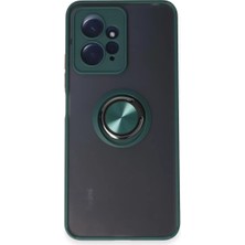 Newface Xiaomi Redmi Note 12 4g Kılıf Montreal Yüzüklü Silikon Kapak - Yeşil