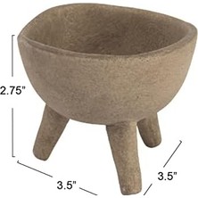 Fantastik Store Creative Co-Op Küçük Saksı, Mat, Boz Kahverengi, Pişmiş Toprak, 7,6 cm