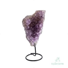 Uçan Geyik Standlı Ham Doğal Ametist Taşı – 145 Gr, Işlenmemiş Kristal, Şifa ve Enerji Taşı