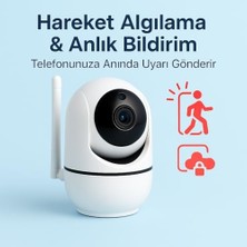 Fantastik Store Wifi Akıllı Güvenlik Kamerası | 360° Görüş | Hareket Algılama & Anlık Bildirim | Gece Görüşü | 7/24 Uzaktan Izleme & Bulut Depolama Destekli