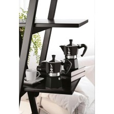 Fantastik Store - Siyah: 6 Cups Ocak Üstü Espresso Pişirici - 270ML - Alüminyum Gövde - Patentli Güvenlik Valfi - Tüm Ocak Türleri Için Uygundur (Indüksiyon Hariç)