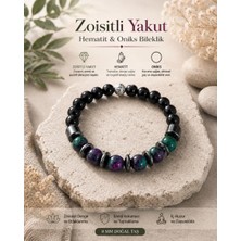 Lia Charm Sevgiliye Özel Zoisitli Yakut ve Oniks Doğal Taşlı Erkek Kombin Bileklik
