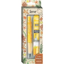 Fantastik Store Doğa Desenli Deep Kalem, Deep Silgi ve Deep Min, 0.7 Mm, Hardal Sarısı
