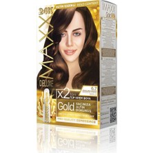 Fantastik Store Serisi 24K Altın Parçacıklı Serum ile 1 Kutu 2 x 50 ml ve Geliştiriciler Saç Boyası (Çikolata Kahve 6.7)