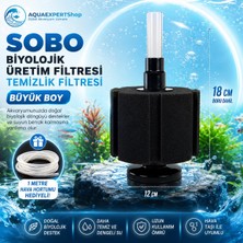 Sobo Biyolojik Üretim Filtresi - Temizlik Filtresi - Büyük Boy Pipo Filtre - Üstün Temizlik - 18X12 cm - 1 Metre Hava Hortumu Hediyeli - SB-2330