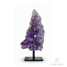Uçan Geyik Standlı Ham Doğal Ametist Taşı – 286 Gr, Işlenmemiş Kristal, Şifa ve Enerji Taşı