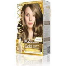Fantastik Store Serisi 24K Altın Parçacıklı Serum ile 1 Kutu 2 x 50 ml ve Geliştiriciler Saç Boyası (Fındık Kabuğu 7.3)