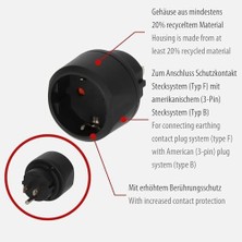 Fantastik Store Seyahat Fişi/seyahat Adaptörü (Seyahat Priz Adaptörü: Abd Priz ve Euro Fiş) 15 Am| Maks. 1875 W, Siyah