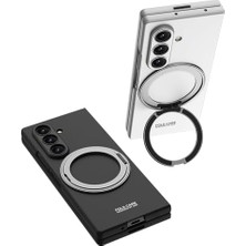 Fantastik Store Spia  Galaxy Z Fold 7 ile Uyumlu Kılıf Yüzüklü Siyah Linum Kapak ( Galaxy Z Fold 7 ile Uyumlu, Yüzüklü Siyah)
