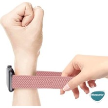 Fantastik Store Apple Watch Series 9 45MM Için Kordon, (Large Size, 160MM) Knitted Fabric Single Loop Gökkuşağı [watch Series 9 45MM ile Uyumlu Kordon - Gökkuşağı]