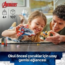Fantastik Store ǀ Kaptan Amerika, Thanos'a Karşı 76319 – 4 Yaş ve Üzeri Süper Kahraman ve Uzay Gemisi Hayranı Çocuklar Için Eğlenceli Oyunlar Sunan Minifigürlü Yapım Seti, Harika Hediye Fikri (107 Parça)