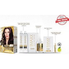 Fantastik Store Serisi 24K Altın Parçacıklı Serum ile 1 Kutu 2 x 50 ml ve Geliştiriciler Saç Boyası (Patlıcan Moru 3.66)