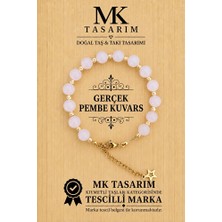 MK Tasarım Gerçek Pembe Kuvars Bileklik 11000.001 Rahatlatıcı-Enerji-Stres Bilekliği