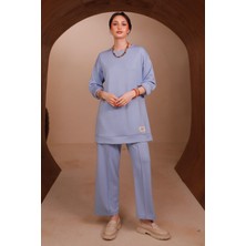 Balenbi Kadın Oysh Modal Kumaş Oversize 80 cm Tunik Bol Paça Pantolon Tesettür Takım 1228