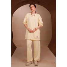 Balenbi Kadın Oysh Modal Kumaş Oversize 80 cm Tunik Bol Paça Pantolon Tesettür Takım 1228