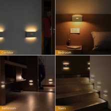 Fantastik Store Sensörlü Aplik Gece Lambası Şarjlı Mıknatıslı Çift Yönlü Hero LED Beril Merdiven Koridor Lambası Aydınlatma (1)