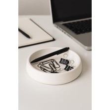 Fantastik Store Lümin Modern Beyaz Dekoratif Kase – El Yapımı Minimalist Tasarım