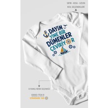 Morivo Kids Dayım Yine Bir Dümenler Çeviriyor Uzun Kol Çıtçıtlı Bebek Body