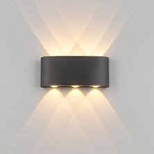 Fantastik Store Tepegöz 9W Dekoratif Çift Yönlü Bahçe Aplik – IP65 Su Geçirmez, Mercekli Led, 3200K Günışığı Rengi, Iç ve Dış Mekan Duvar Aydınlatması, Modern Siyah Gövde