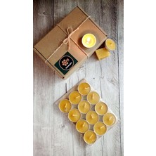 Fantastik Store (12 Adet) Tealight Doğal Petek Balmumu Mum Ekonomik Boy (8gr) Beeswax Candle