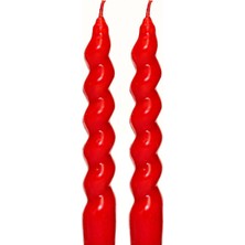 Fantastik Store Yılbaşı 2'li Twirl Glow Kırmızı Şamdan Mum Seti (18 Cm)