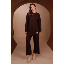 Balenbi Kadın Oysh Modal Kumaş Oversize 80 cm Tunik Bol Paça Pantolon Tesettür Takım 1228