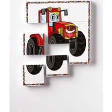Fantastik Store Manyetik Blok Çift Taraflı 9 Parçalı Mıknatıslı Itfaiye - Traktör Puzzle - 2 Görsel Yapboz