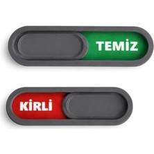Fantastik Store Temiz Kirli Göstergeli Manyetik Magnet - Bulaşık Makinesi Durum Göstergesi Kaydırmalı Magnet (Gri)