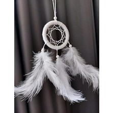 Fantastik Store Araba Dikiz Aynası Süsü/rüya Kapanı/düş Kapanı/dreamcatcher/handmade/el Yapımı/beyaz Dreamcatcher