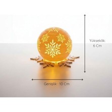 Fantastik Store Christmas Serisi Kartopu Mumluk - Dekoratif Aydınlatma - Ev Dekorasyon - Dekoratif Beyaz Mumluk (Beyaz)
