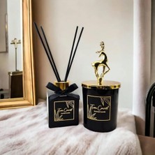 Fantastik Store Vanilya Kokulu Geyik Tasarımlı Dekoratif Oda Kokusu Seti - 150G Kokulu Mum & 100ML Çubuklu Oda Kokusu (Set-9, Vanilya)