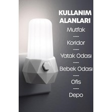 Fantastik Store 2li Gece Lambası Prizma Tip 2 Mod Sarı-Beyaz Işık Koridor Hol Işığı Uyuma Işığı Beyaz + Pembe GC07